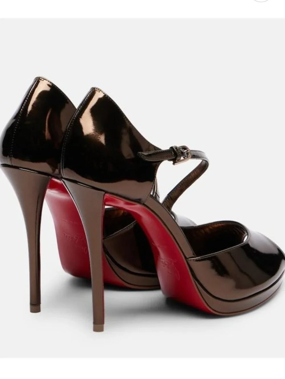 $1495 Christian Louboutin Miss Zigourata 120 Alta Brown Leather Sandals 39 US 9